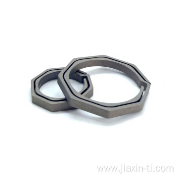 Circular Keyring Titanium Octagonal Split Keyring